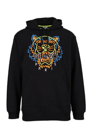 Neon Tiger Hoodie Men Fashion Kenzo Paris Cotton Long-Sleeve Hood Hipster