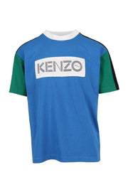 Kenzo Logo Colourblock T-Shirt Cotton Short Sleeve Crew Neck