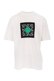 Square Logo T-Shirt Men Fashion Kenzo Paris Short Sleeve Sheer Top Casual Style