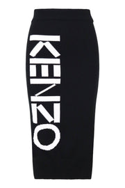 Kenzo Logo Knit Midi Skirt Women Fashion Cotton-Blend Elastic Casual Classic Chic Trendy