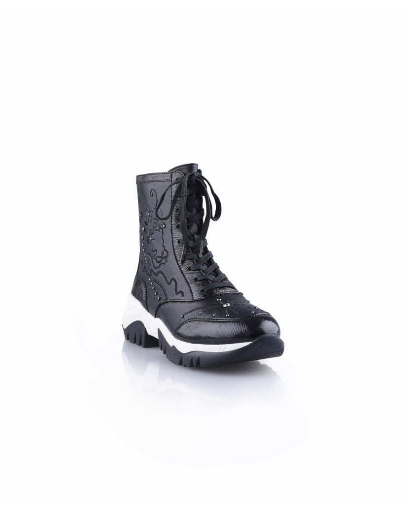 Sporty Chic Collection Embroidered Leather Sneakers