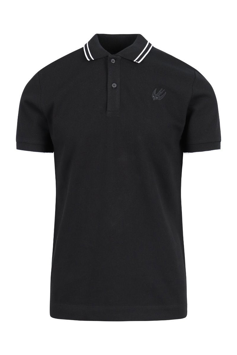 Swallow Badge Polo Shirt Men Fashion MCQ Cotton Short Sleeve Top