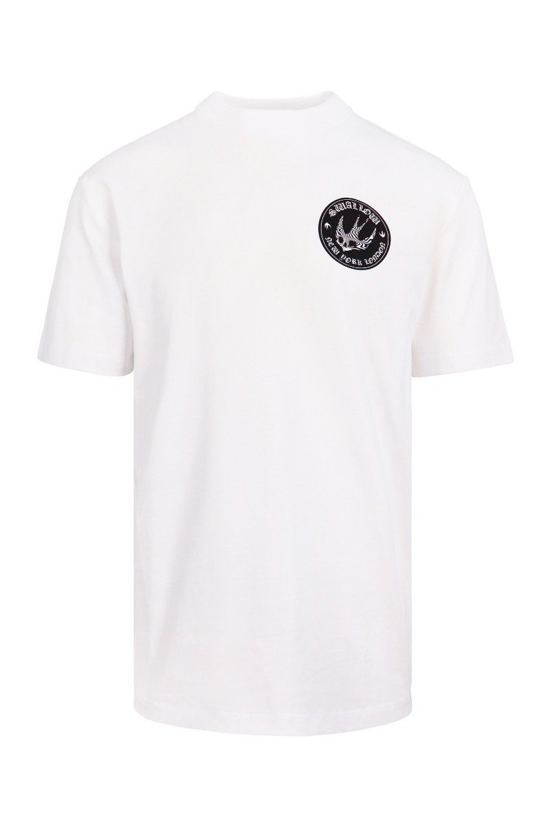 Swallow Badge T-Shirt Men Fashion MCQ Cotton Short Sleeve Top Casual Tee