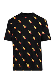 Flaming Swallow T-Shirt Cotton Crew Neck Top Short Sleeves 