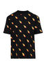 Flaming Swallow T-Shirt Cotton Crew Neck Top Short Sleeves 