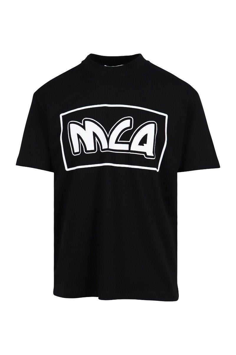Metal Mcq Logo T-Shirt Men Fashion Cotton Short-Sleeve Casual Tee