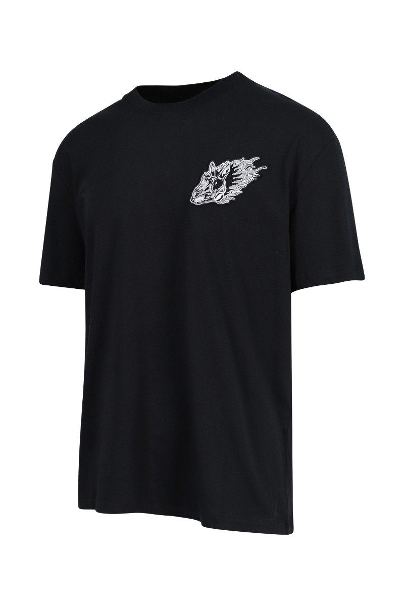 Flaming Bunny T-Shirt Cotton Crew Neck Top Casual Basic Unisex Men Women