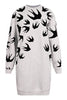 Swallow Sweatshirt Dress Women Fashion MCQ Cotton Long Sleeve Onepiece Casual
