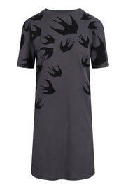 Swallow T-Shirt Dress Women Fashion MCQ Cotton Short Sleeve Casual Onepiece