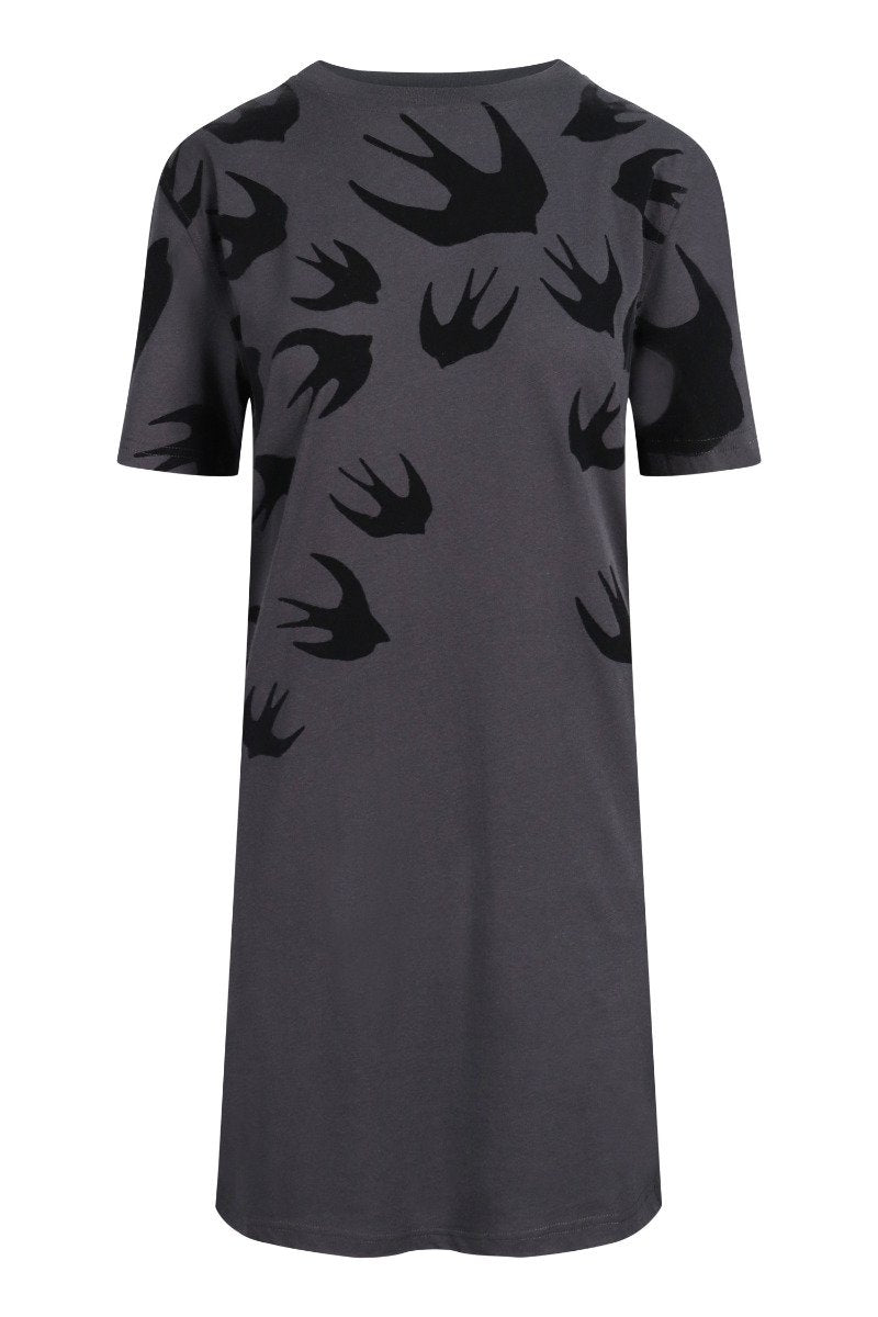 Swallow T-Shirt Dress Women Fashion MCQ Cotton Short Sleeve Casual Onepiece