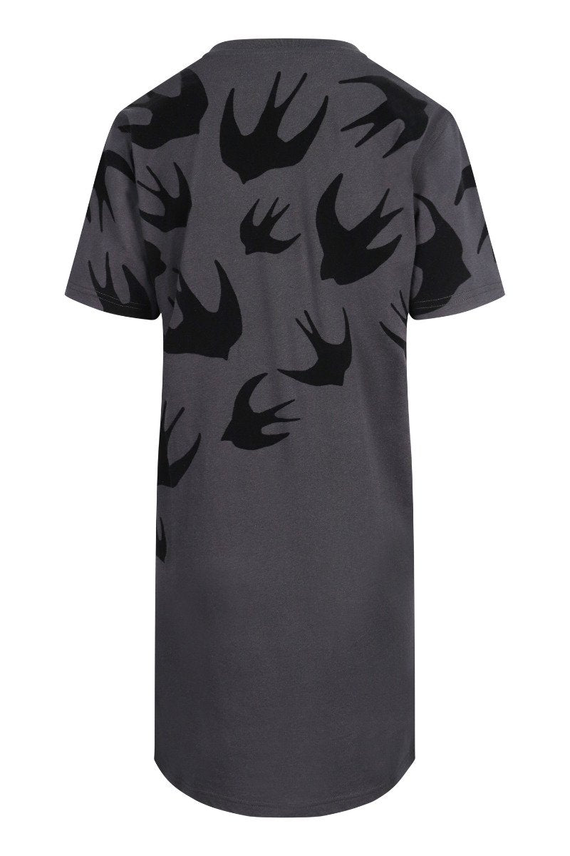 Swallow T-Shirt Dress Women Fashion MCQ Cotton Short Sleeve Casual Onepiece