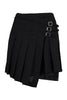 Wrap Kilt Skirt MCQ Pleated Buckle Side Zip Black Modern Fashion Designed