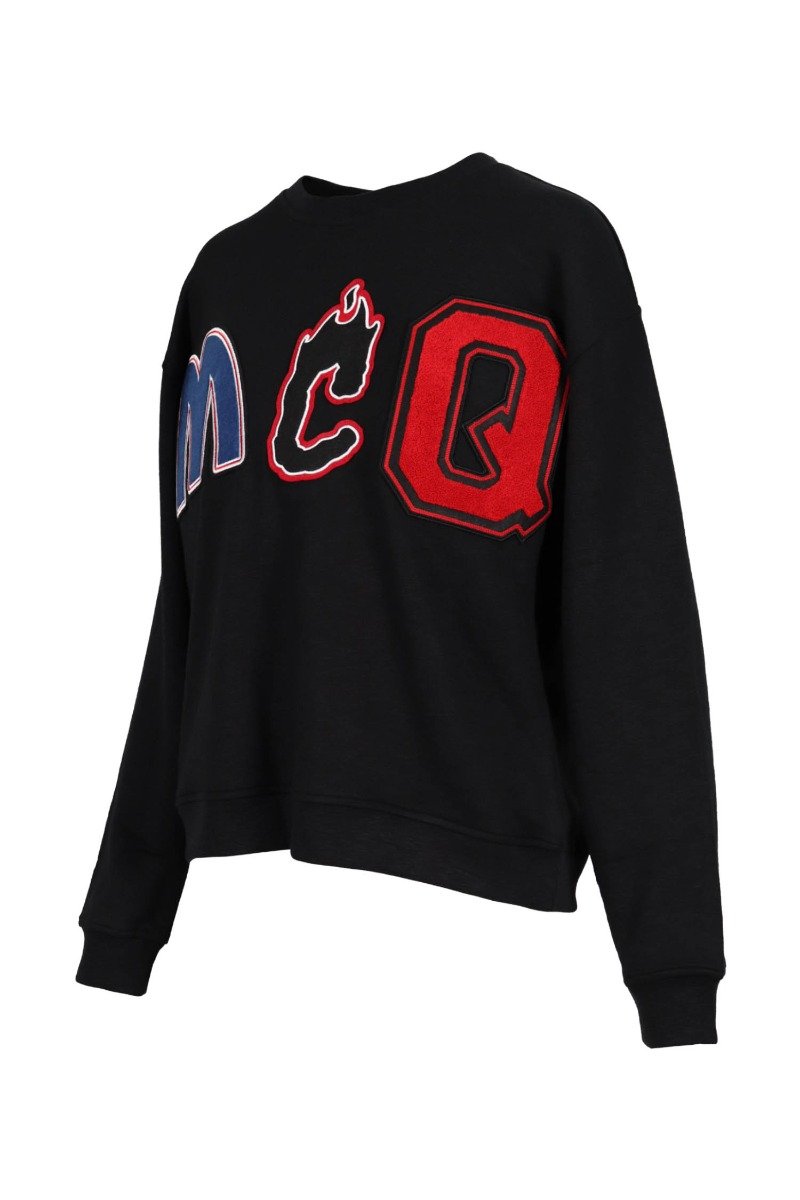 Mcq Patch Sweatshirt Women Fashion Synthetic-Fiber-Blend Long-Sleeve Casual Hipster Outwear