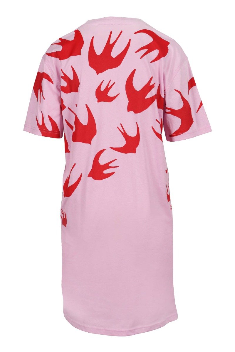 Swallow T-Shirt Dress Women Fashion MCQ Cotton Short Sleeve Casual Onepiece