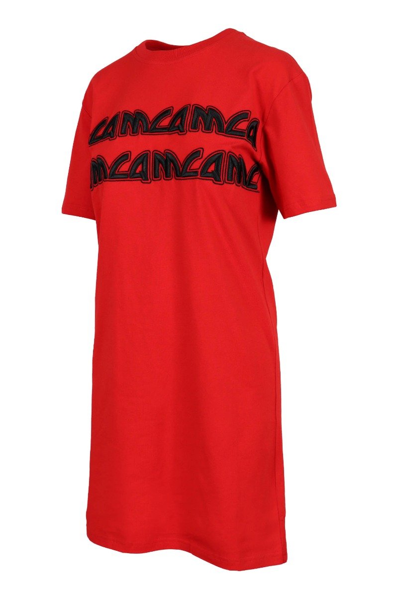 Metal Mcq Logo T-Shirt Dress Women Fashion Cotton Short-Sleeve Onepiece Casual Bright