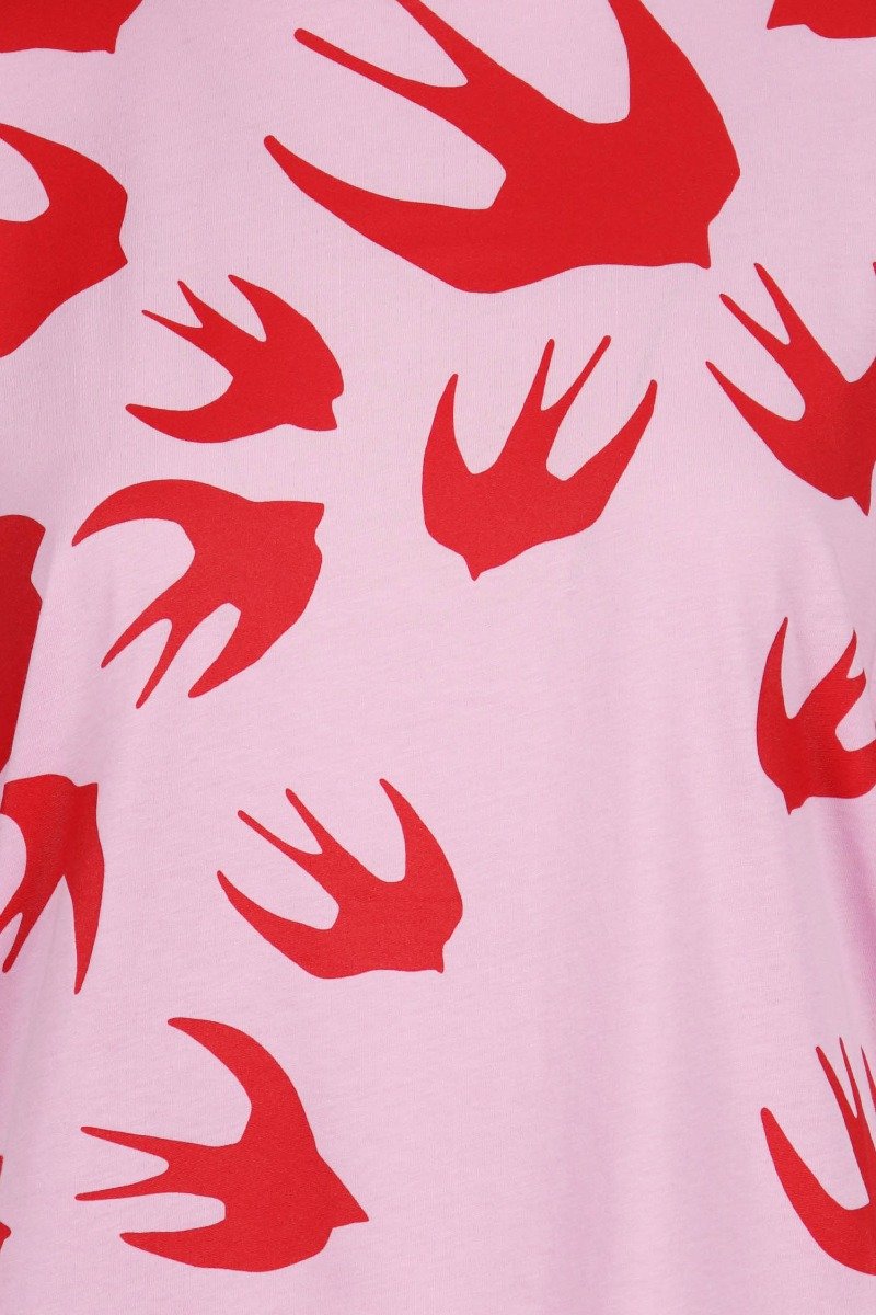 Swallow T-Shirt Women Fashion MCQ Cotton Short Sleeve Casual Oversized