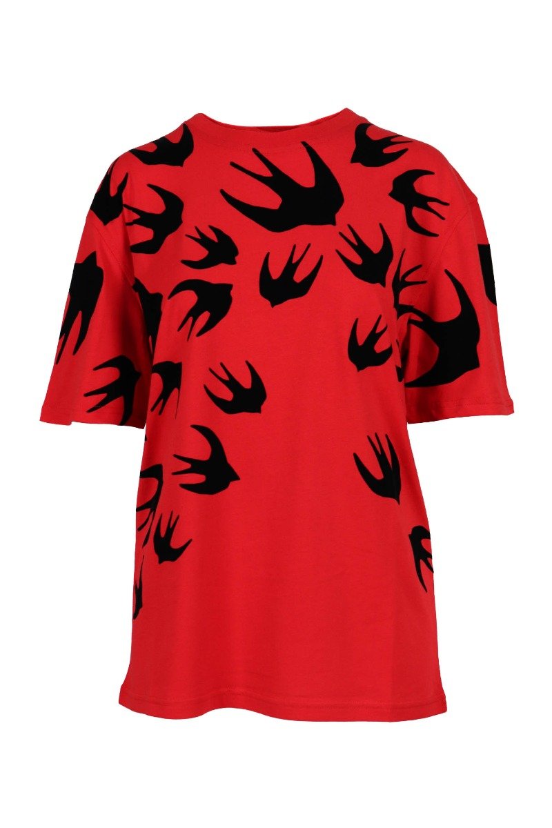 Swallow T-Shirt Women Fashion MCQ Cotton Short Sleeve Casual Oversized