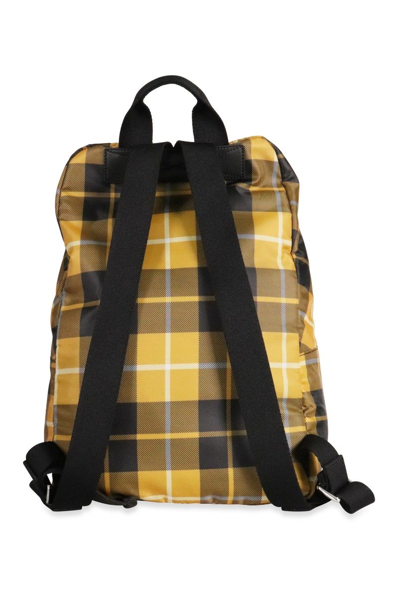 Bunny Skater Clip Backpack Travel Casual Nylon Waterproof Basic Yellow Checkered 