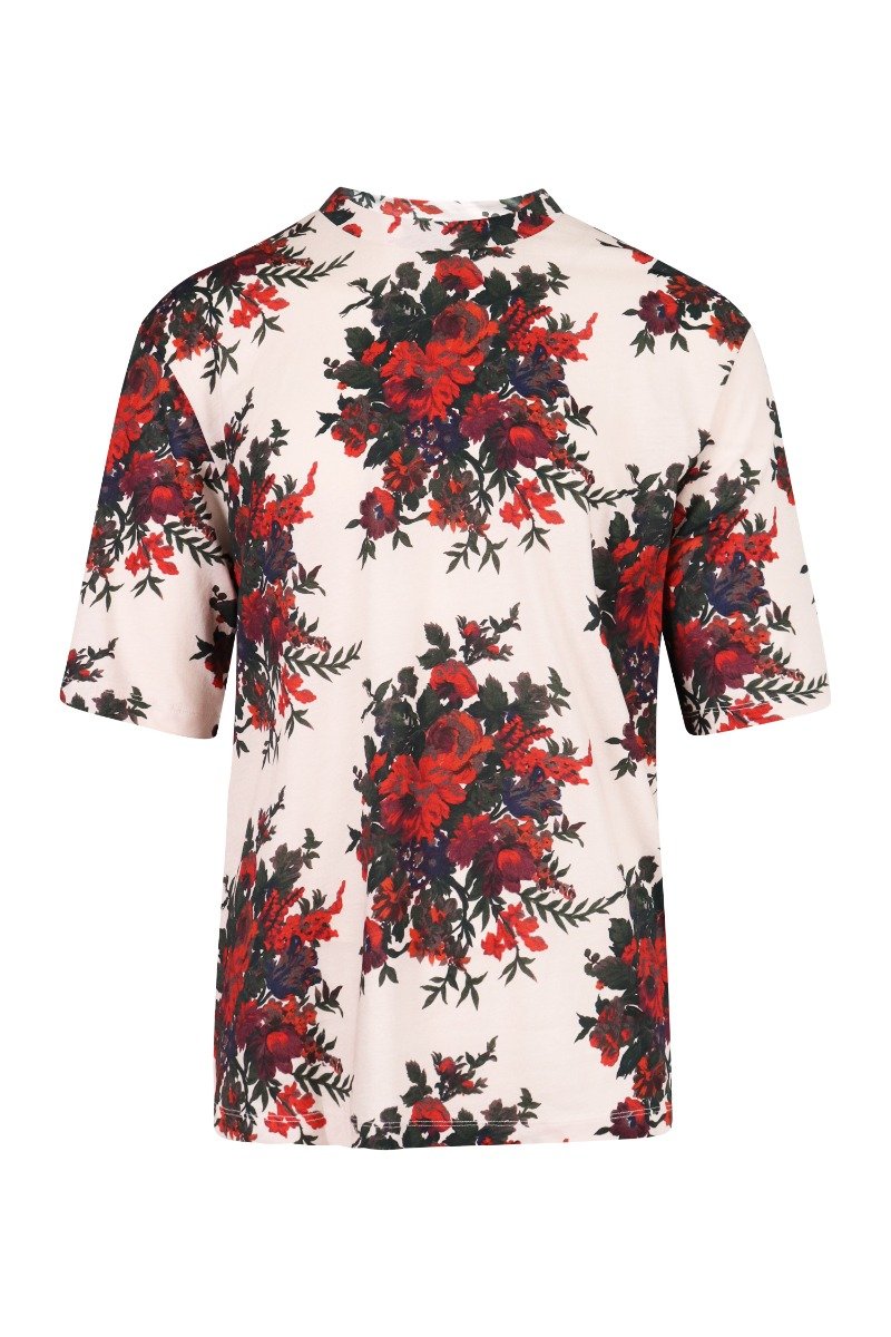 Floral Print T-Shirt Cotton Short Sleeves Floral Prints Menswear Casual 