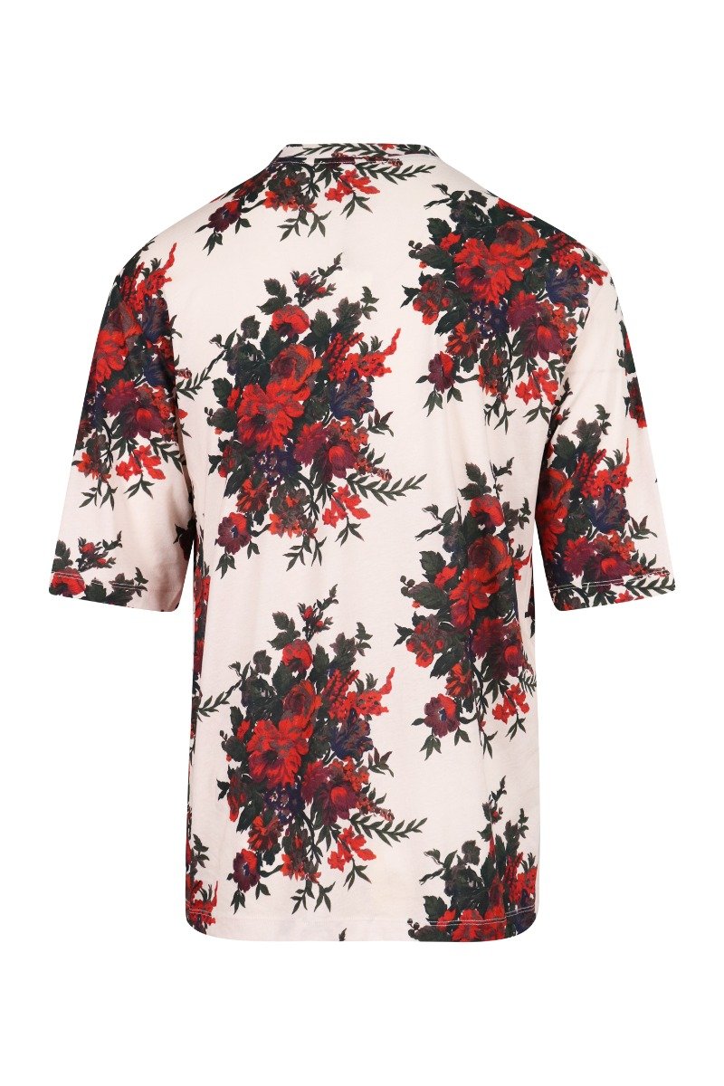Floral Print T-Shirt Cotton Short Sleeves Floral Prints Menswear Casual 