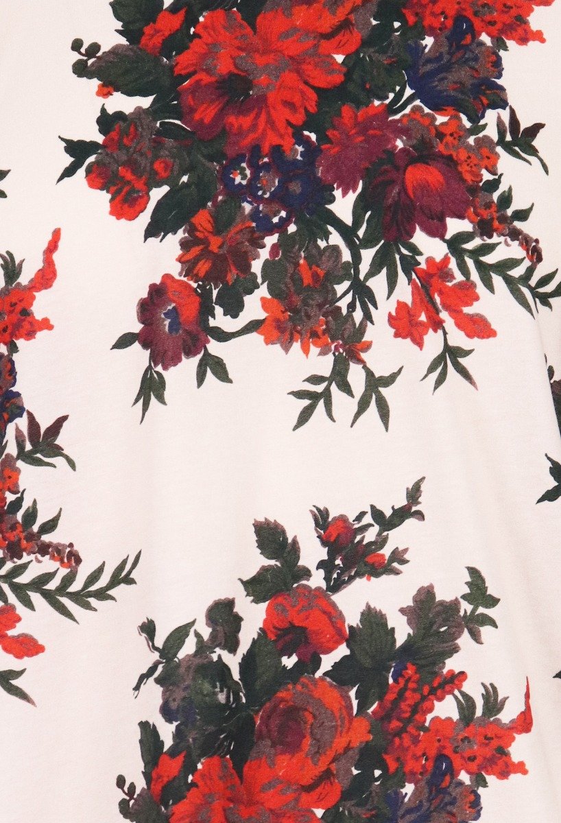 Floral Print T-Shirt Cotton Short Sleeves Floral Prints Menswear Casual 