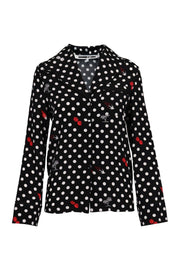 Polka Dot Lounge Shirt Women Fashion MCQ Viscose Long Sleeve Classic Stylish Designer Trendy