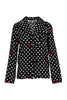 Polka Dot Lounge Shirt Women Fashion MCQ Viscose Long Sleeve Classic Stylish Designer Trendy