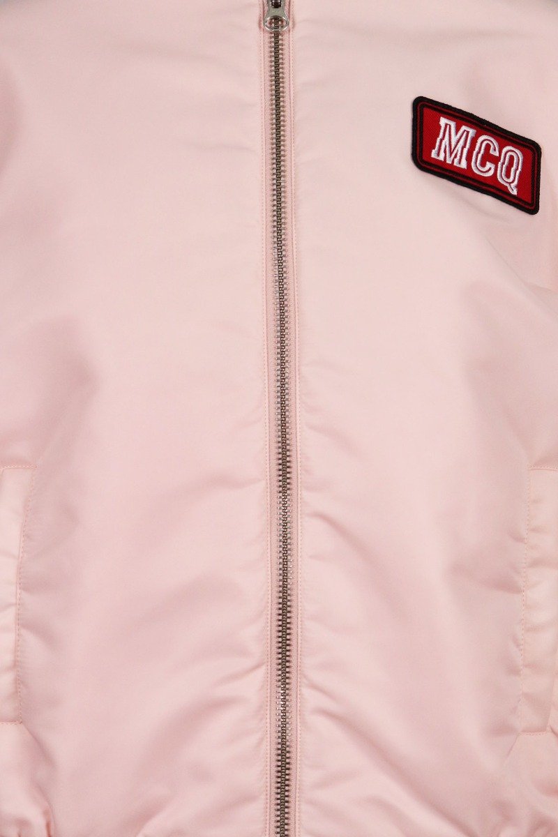 Mcq Badge Jacket Women Fashion Polyamide Long-Sleeve Outwear Coat Trendy