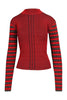 Striped Knit Sweater Women Fashion MCQ Viscose Blend Stripes Long Sleeve Top
