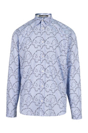 Monster Shirt Men Fashion MCQ Cotton Long-Sleeve Casual Pattern trendy Designer