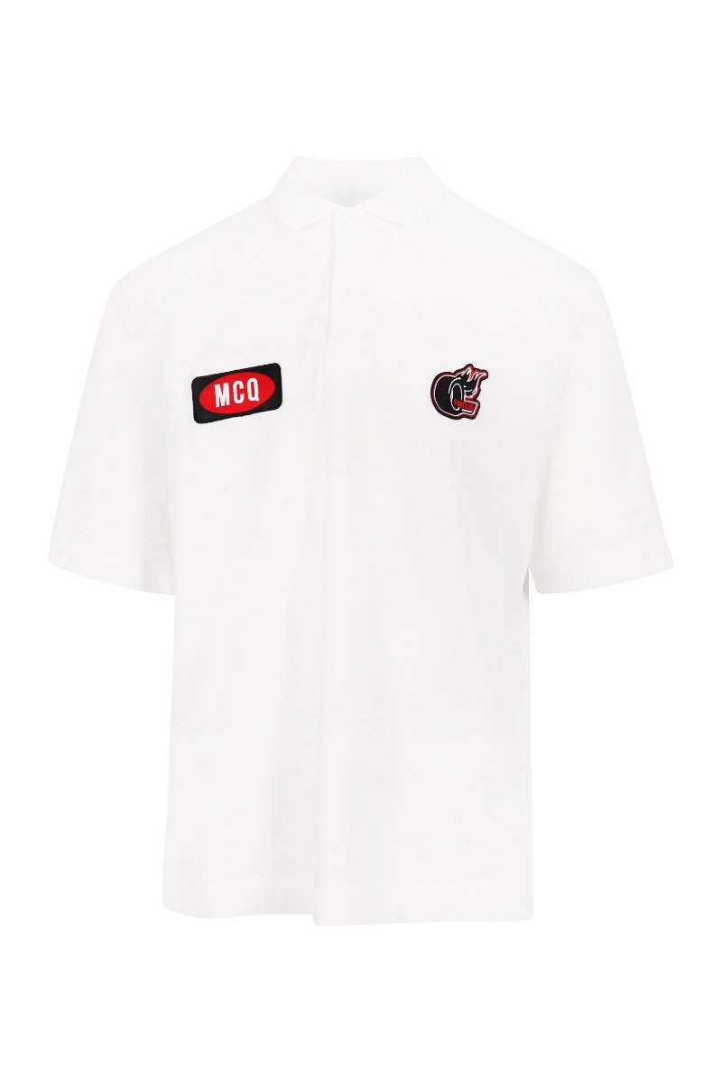 Mcq Varsity Polo Men Fashion Cotton Short-Sleeve Shirt Casual Classic Regular-Fit