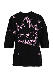 Swallow & Monster T-Shirt Women Fashion MCQ Elbow Sleeves Cotton Young Top Casual