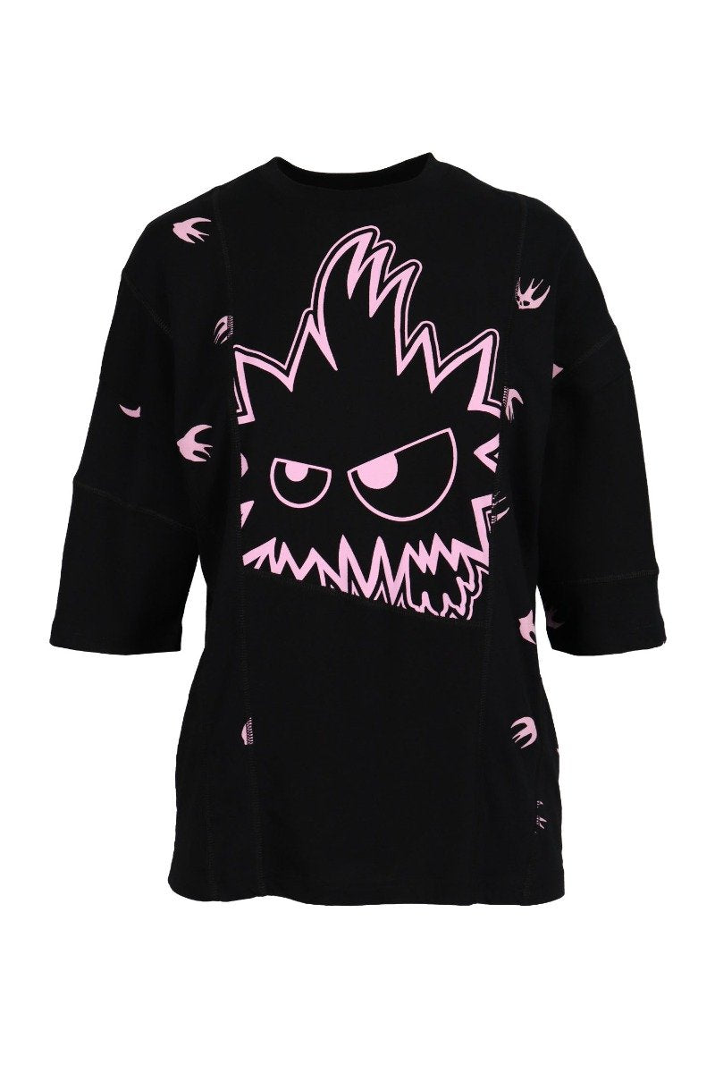 Swallow & Monster T-Shirt Women Fashion MCQ Elbow Sleeves Cotton Young Top Casual