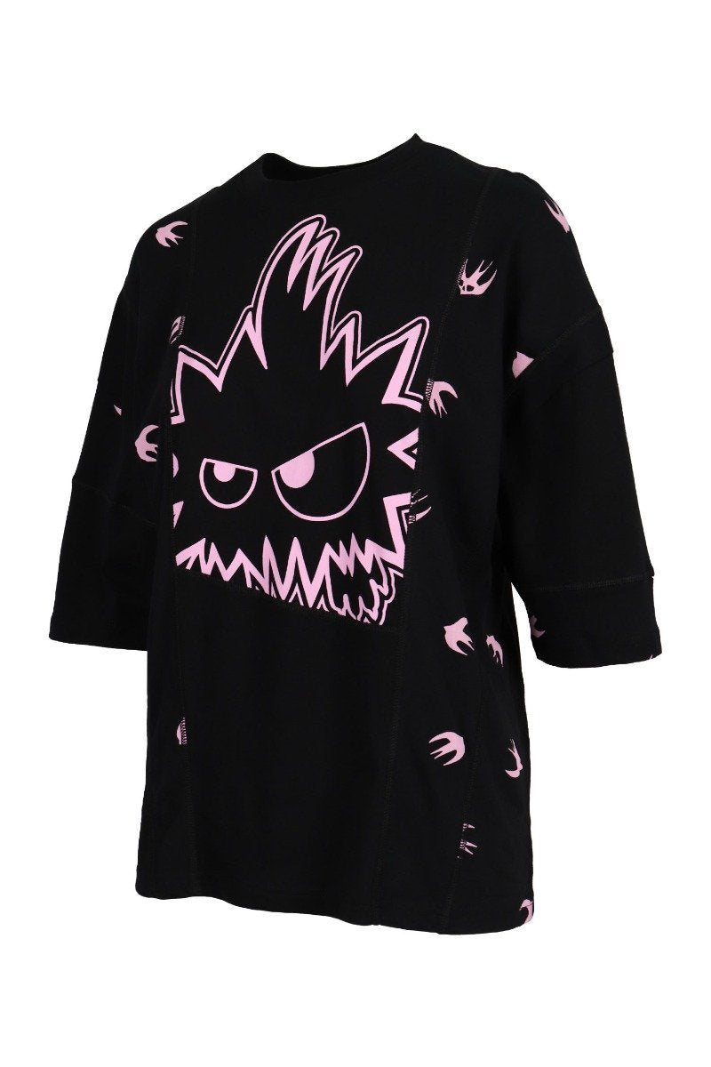 Swallow & Monster T-Shirt Women Fashion MCQ Elbow Sleeves Cotton Young Top Casual