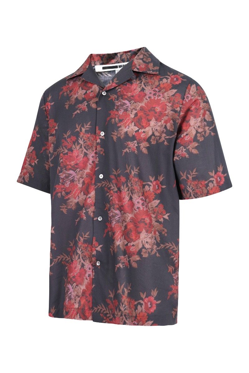 Floral Print Shirt Cotton Floral Print Shirt Short Sleeves Menswear 