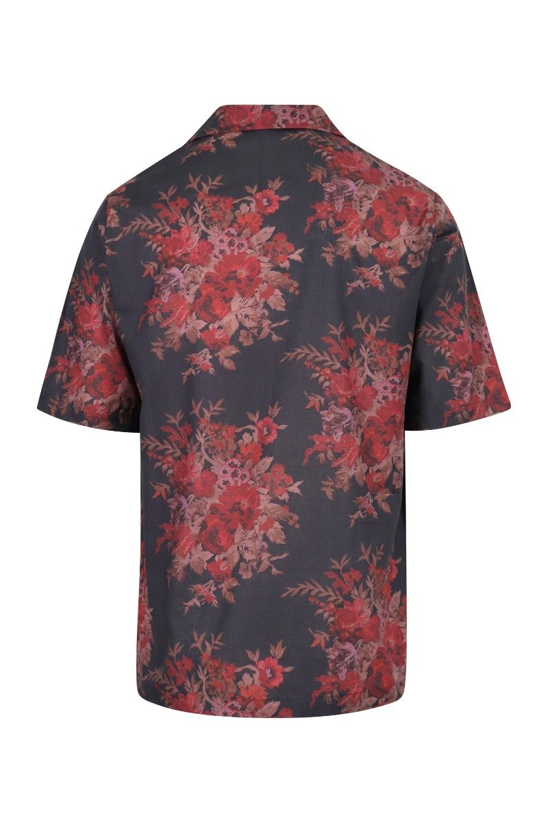 Floral Print Shirt Cotton Floral Print Shirt Short Sleeves Menswear 