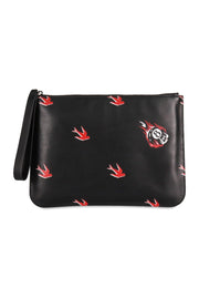 Deco Swallow Pouch Calf Leather Women Men Unisex Bags Pouch Fashion 