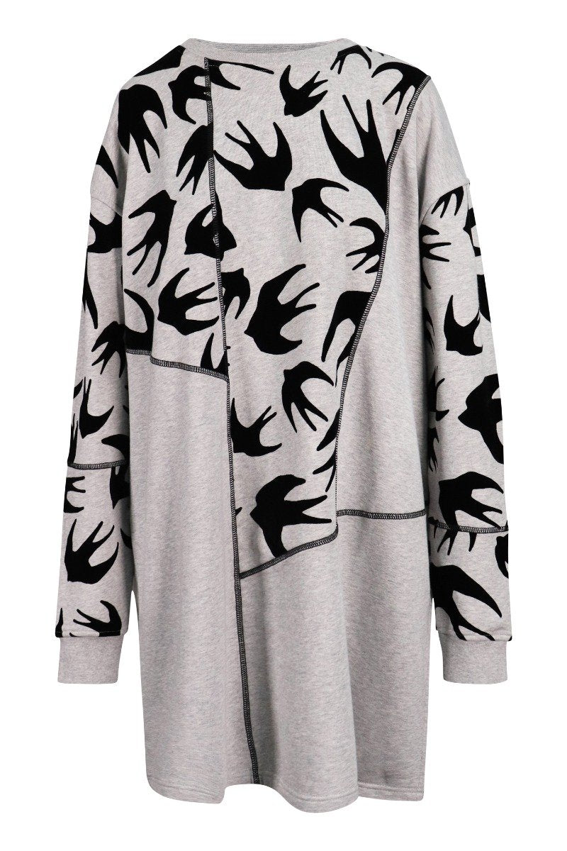 Swallow Sweatshirt Dress Women Fashion MCQ Cotton Long Sleeve Onepiece Casual