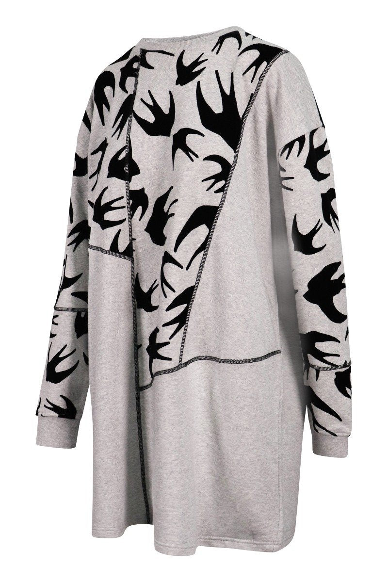 Swallow Sweatshirt Dress Women Fashion MCQ Cotton Long Sleeve Onepiece Casual