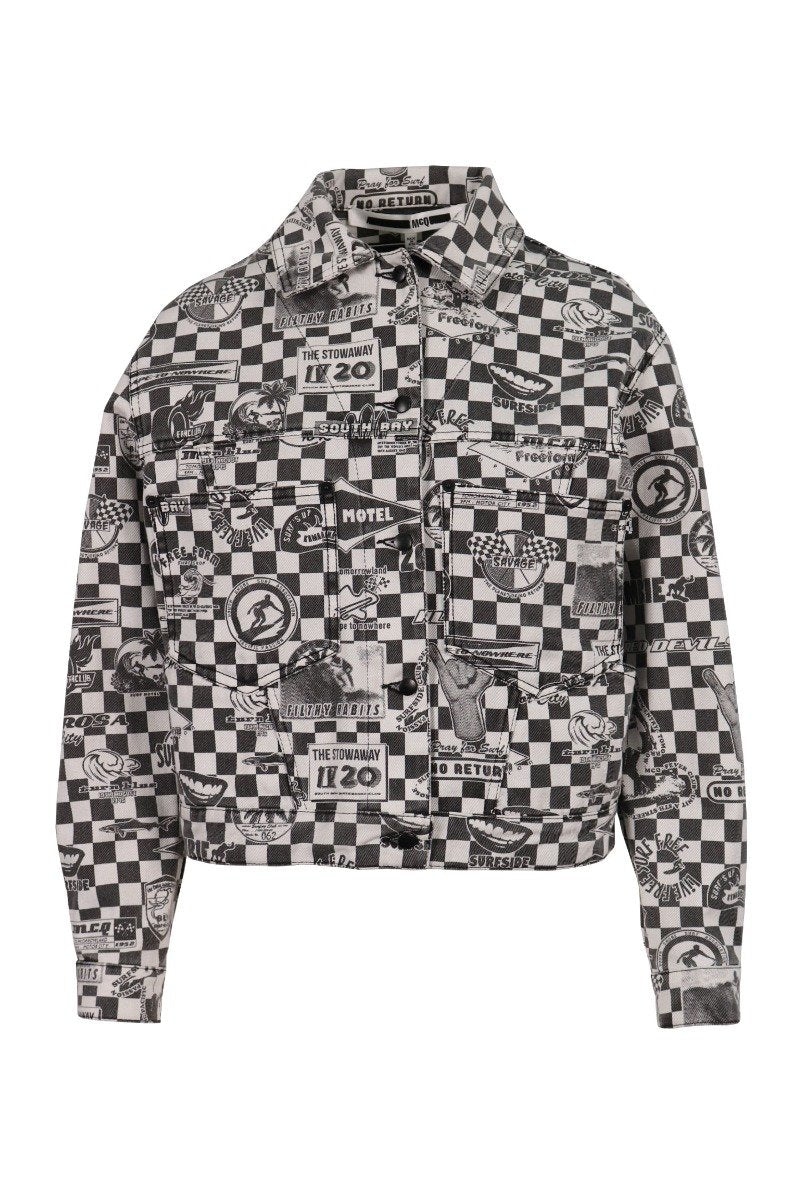 Psychedelic Jacket Women Fashion MCQ Cotton Outwear Long-Sleeve Coat Designer Stylish
