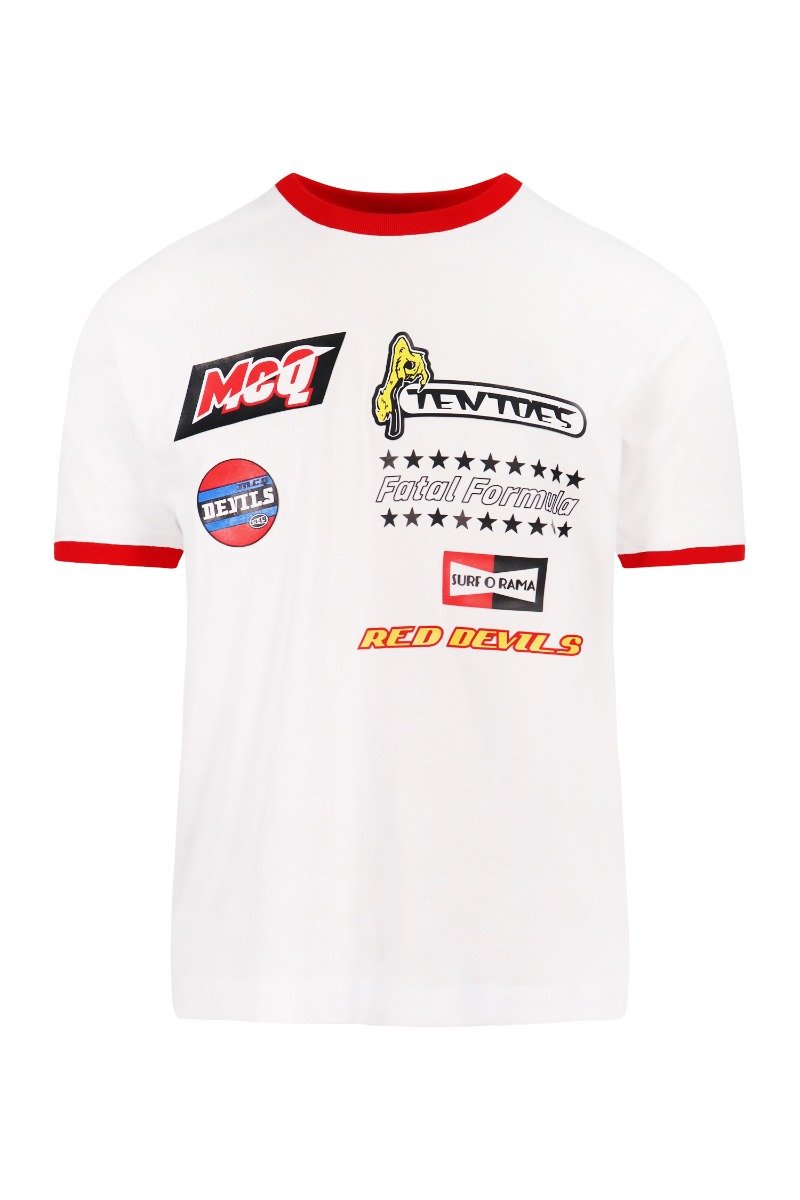 Mcq Racer T-Shirt Men Fashion Cotton Short-Sleeve Casual Tee Wear