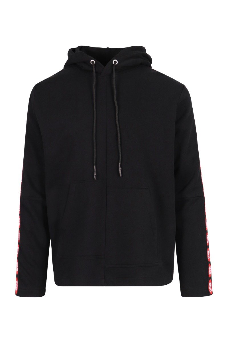 Mcq Logo Taping Hoodie Men Fashion Cotton Long-Sleeve Casual Hipster Outwear