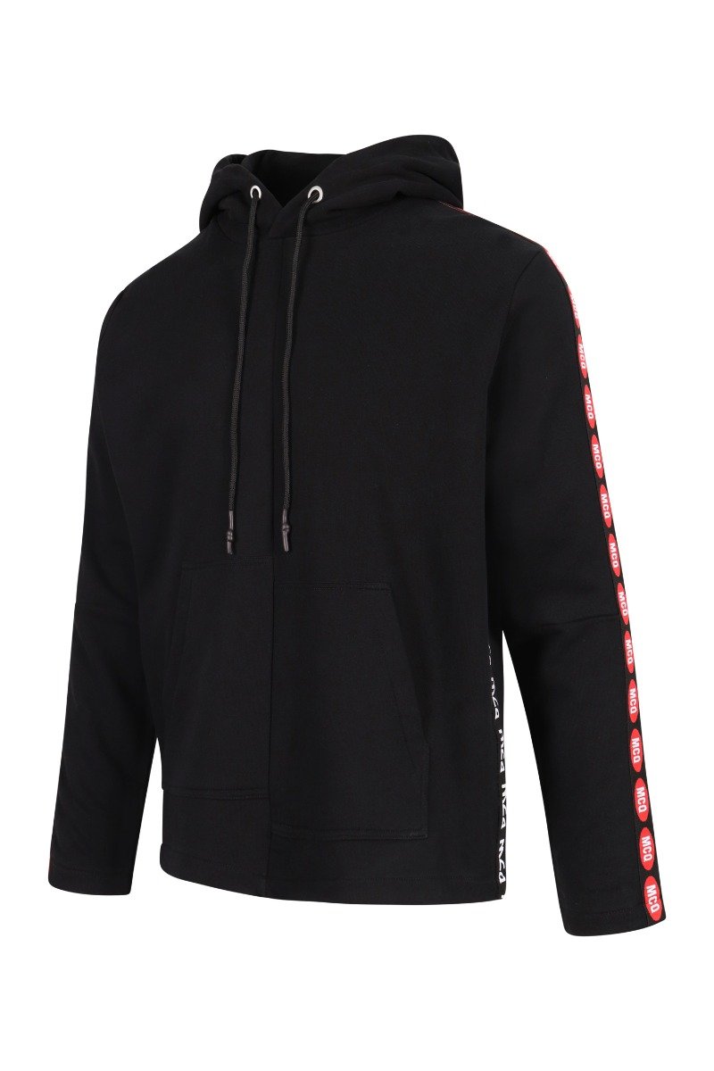 Mcq Logo Taping Hoodie Men Fashion Cotton Long-Sleeve Casual Hipster Outwear