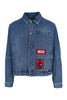 Varsity Badges Denim Jacket Cotton MCQ Button Fashion Trend Outwear 
