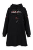 Embellished Badges Dress Hoodie Dress Women Fashion Casual Long Sleeves Hoodie 