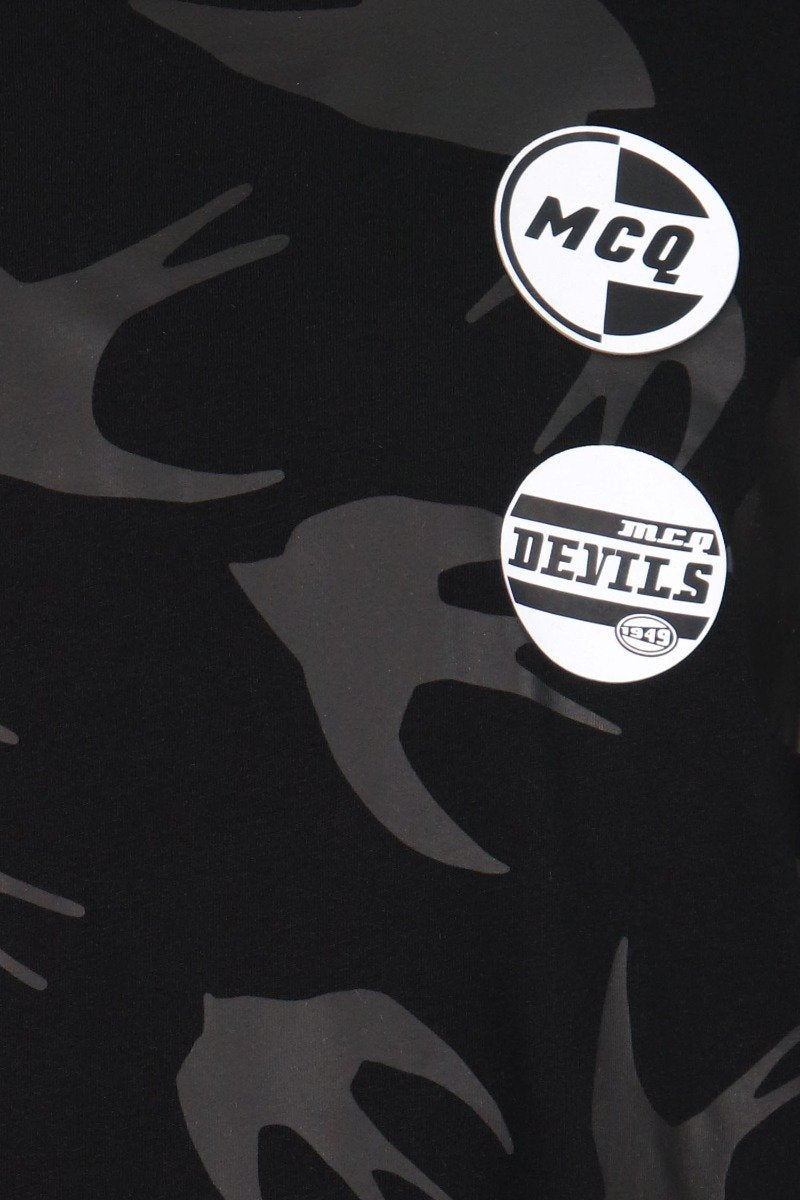 Swallow Racer Cut Out T-Shirt Men Fashion MCQ Cotton Oversize Casual Top