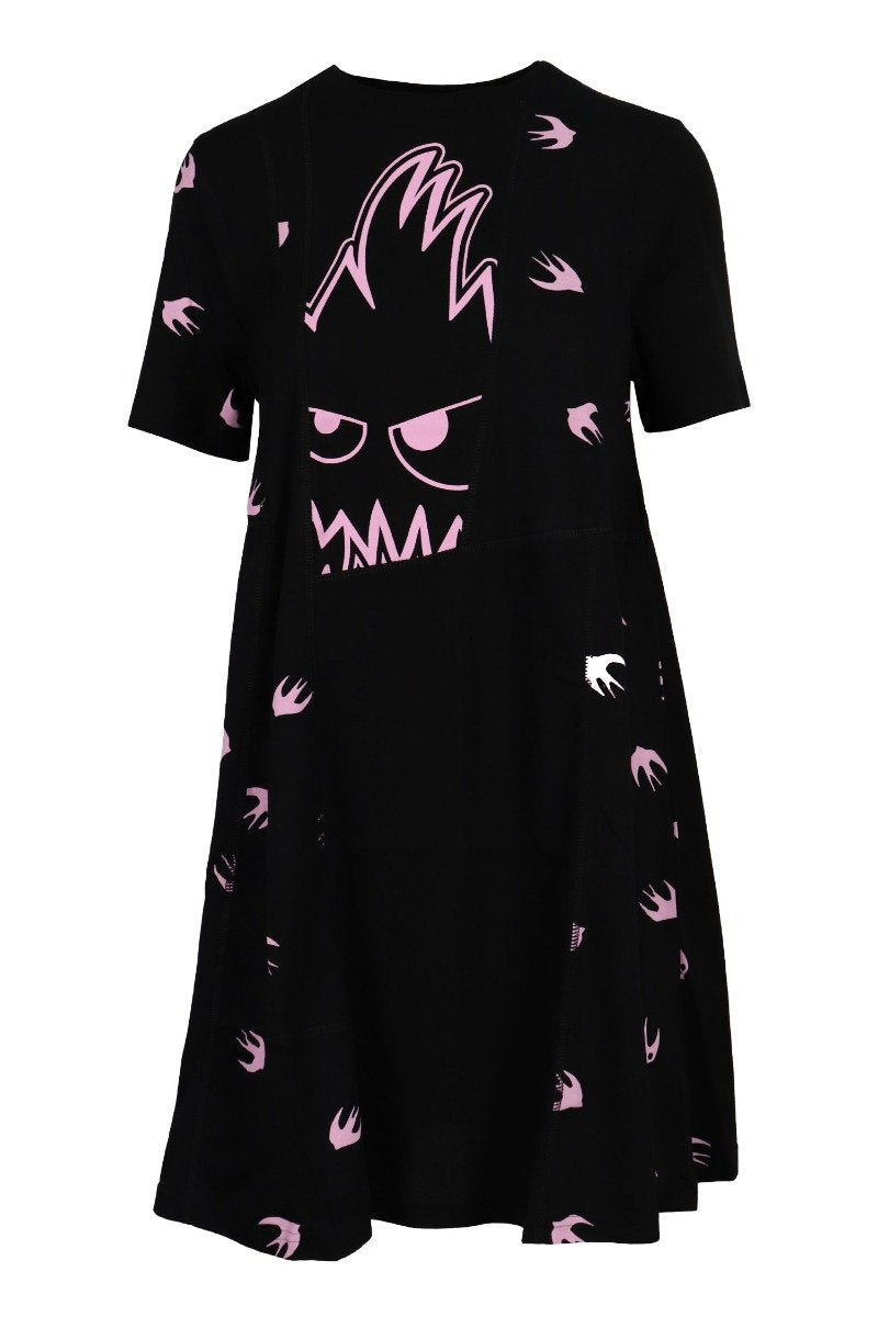 Swallow & Monster Dress Women Fashion MCQ Short Sleeve Cotton Young Cute Onepiece