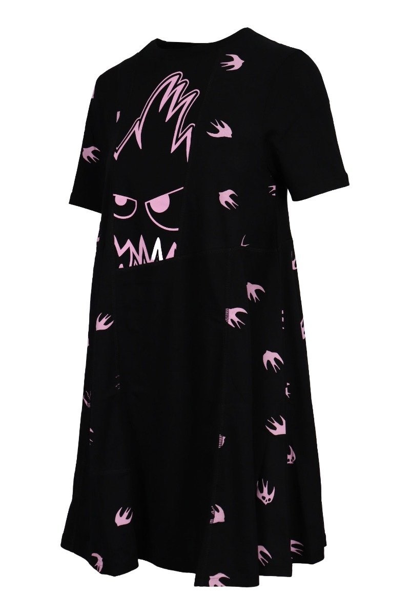 Swallow & Monster Dress Women Fashion MCQ Short Sleeve Cotton Young Cute Onepiece