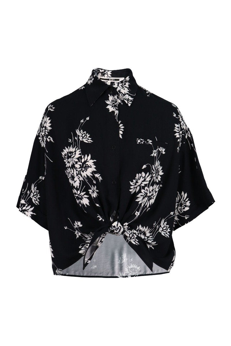 Flaming Dedilah Knot Shirt Fashion Basic Floral Prints 