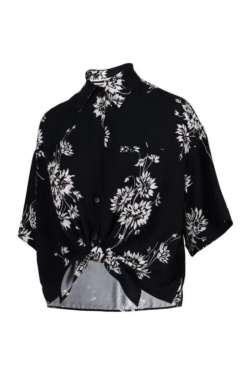 Flaming Dedilah Knot Shirt Fashion Basic Floral Prints 